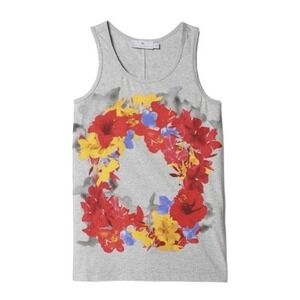 Adidas by Stella McCartney Essential Blossom Tank Top Gray Floral Print Athletic